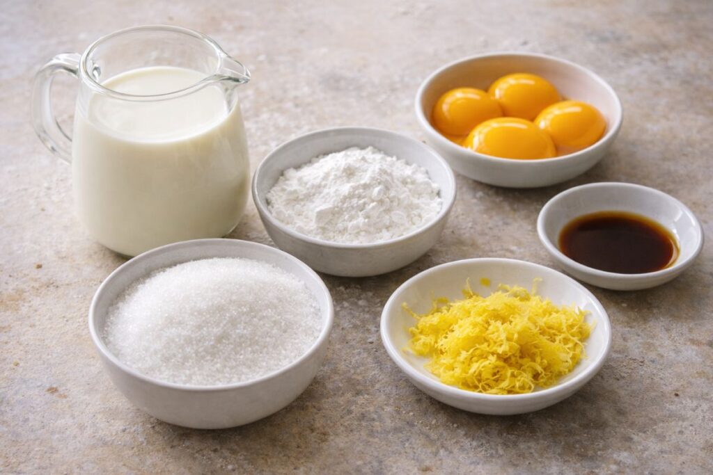Crema pasticcera al microonde, ingredienti