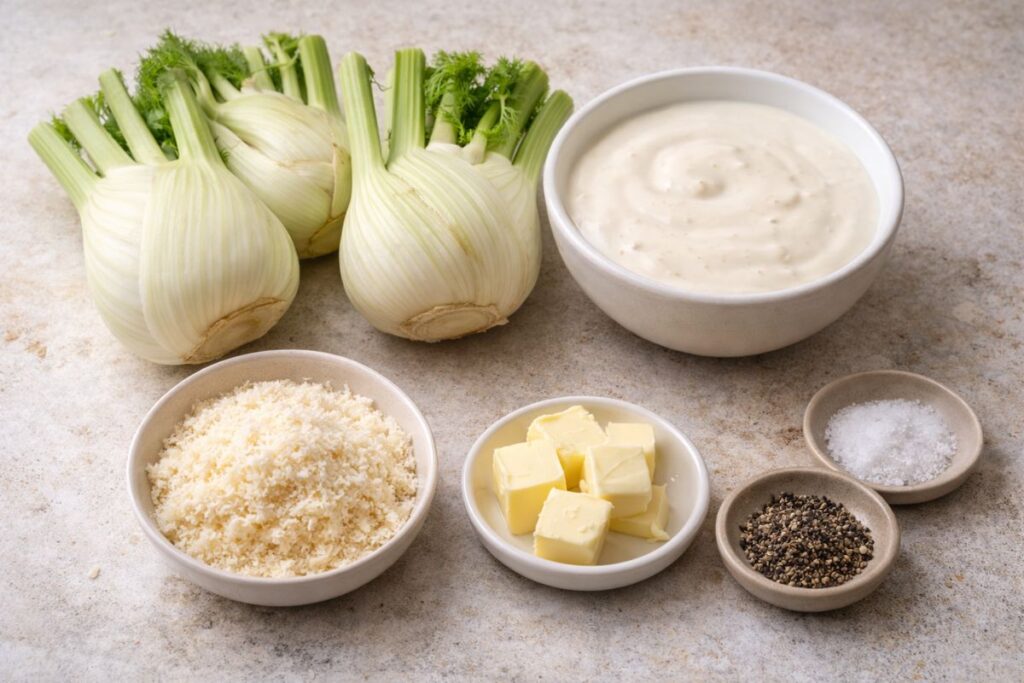 Finocchi gratinati al microonde, ingredienti