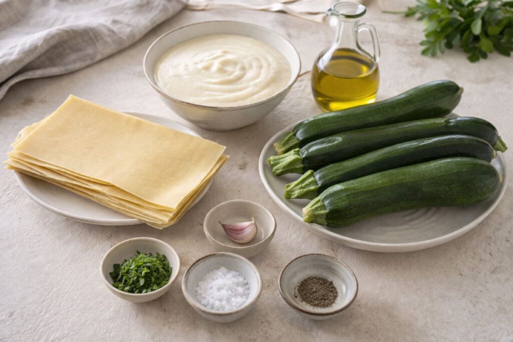 Lasagne alle zucchine al microonde, ingredienti