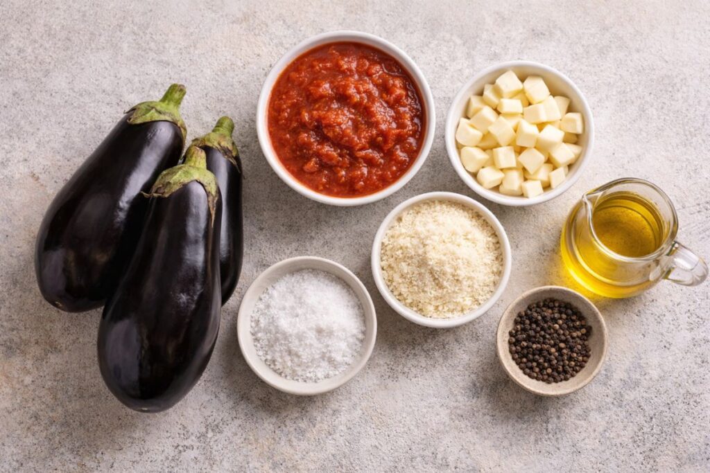 Melanzane alla parmigiana al microonde, ingredienti