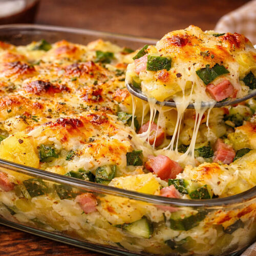 Patate zucchine gratinate al microonde
