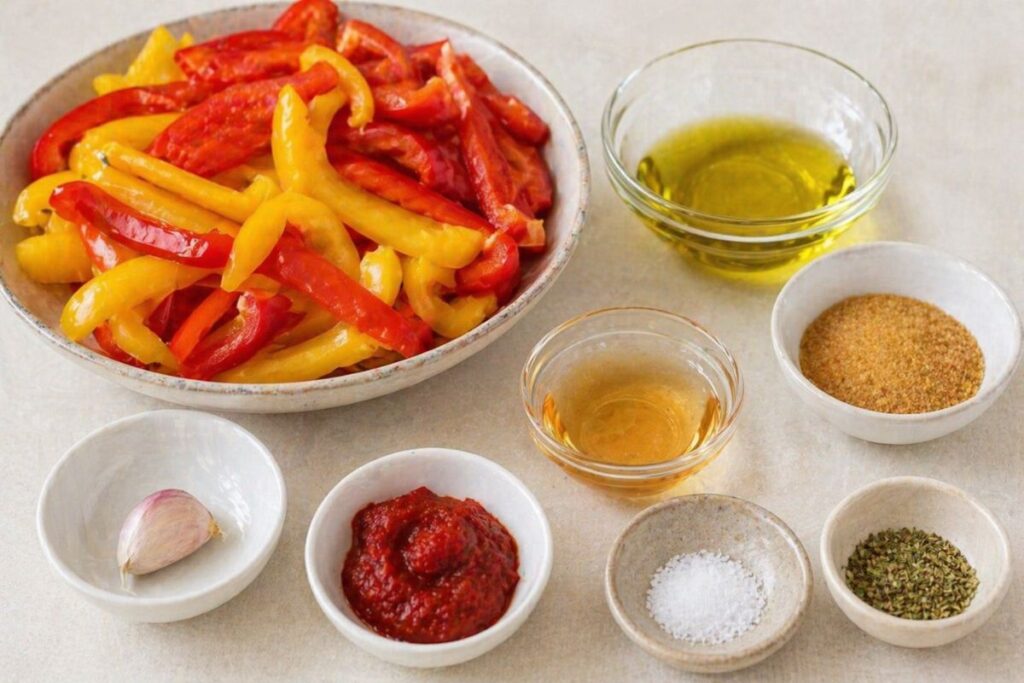 Peperonata al microonde, ingredienti