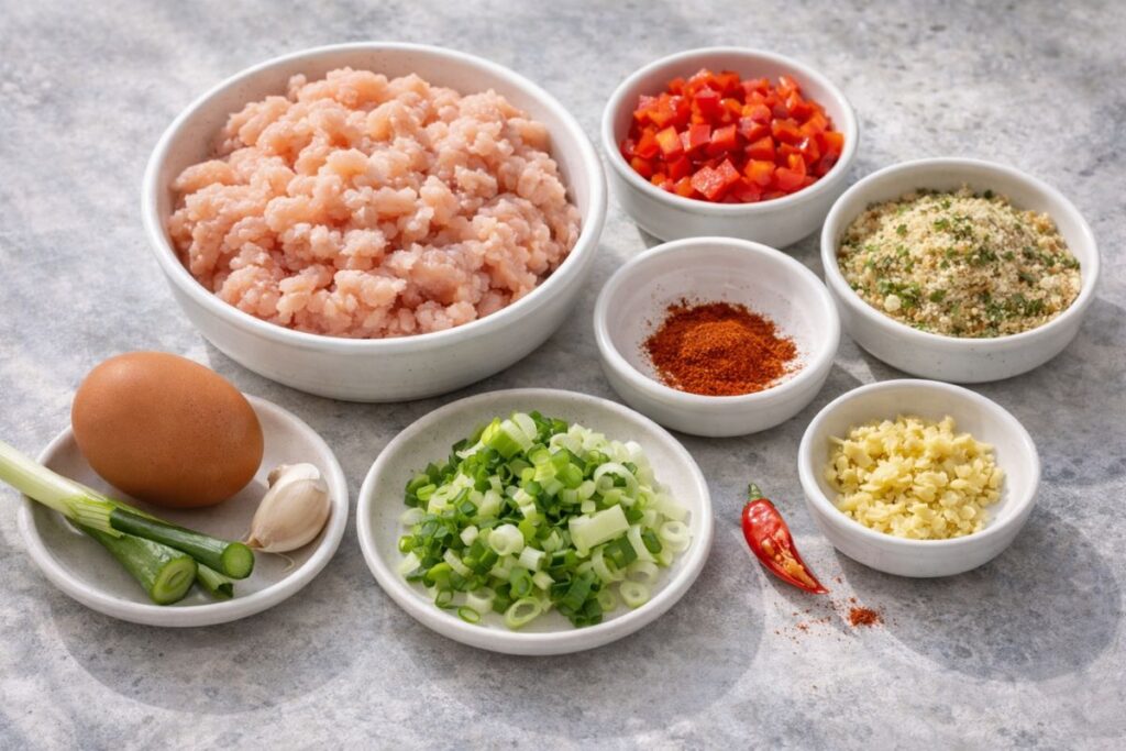 Polpette di pollo alla turca al microonde, ingredienti