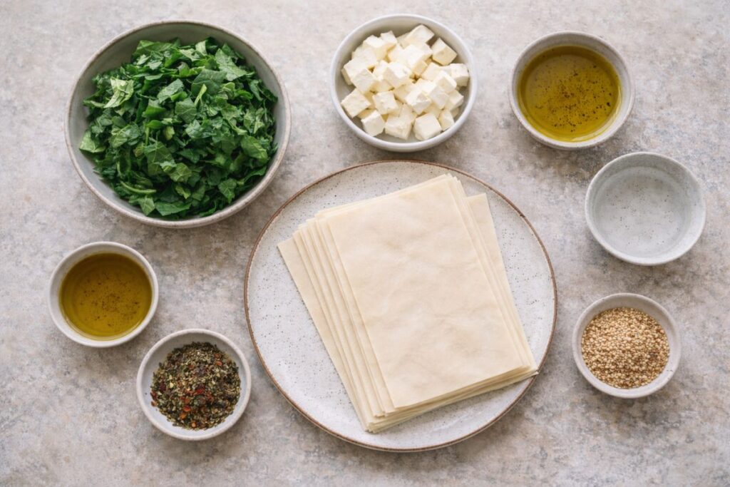 Rotolini con erbette e feta nel microonde, ingredienti