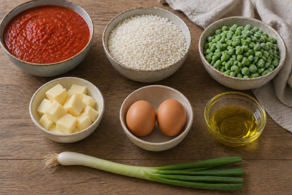 Timballo di riso al microonde, ingredienti