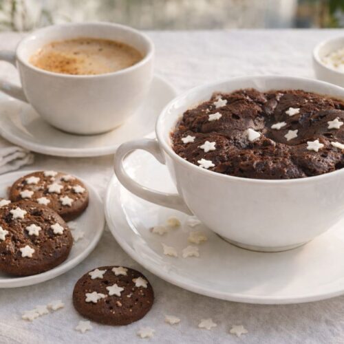Torta in tazza in versione pan di stelle al microonde