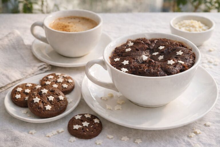 Torta in tazza in versione pan di stelle al microonde
