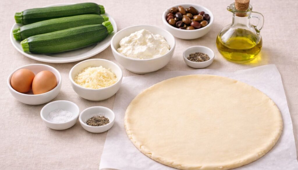 Torta salata alle zucchine in microonde, ingredienti