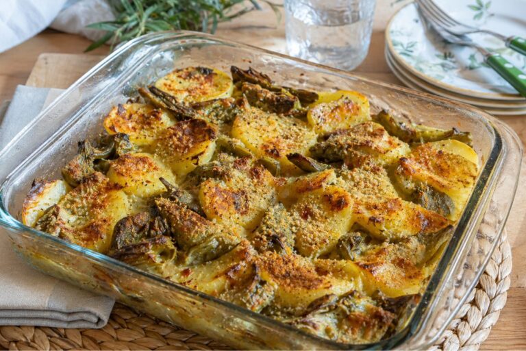Tortino di patate e carciofi al microonde