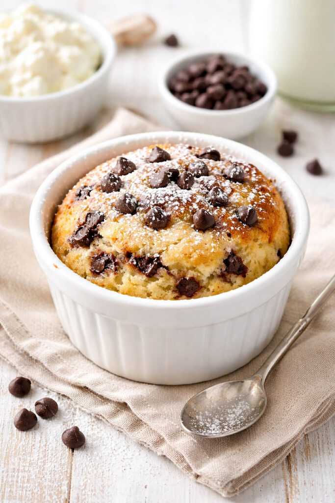 Tortino ricotta e cioccolato al microonde