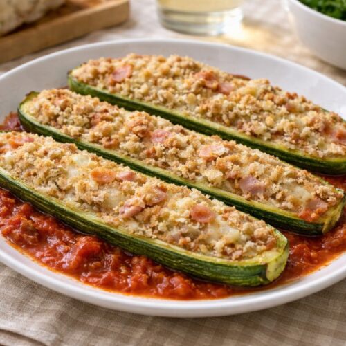 Zucchine ripiene al microonde