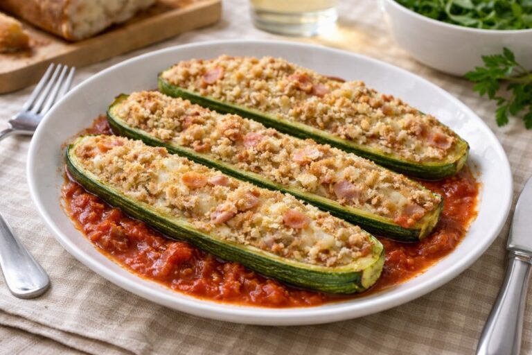 Zucchine ripiene al microonde