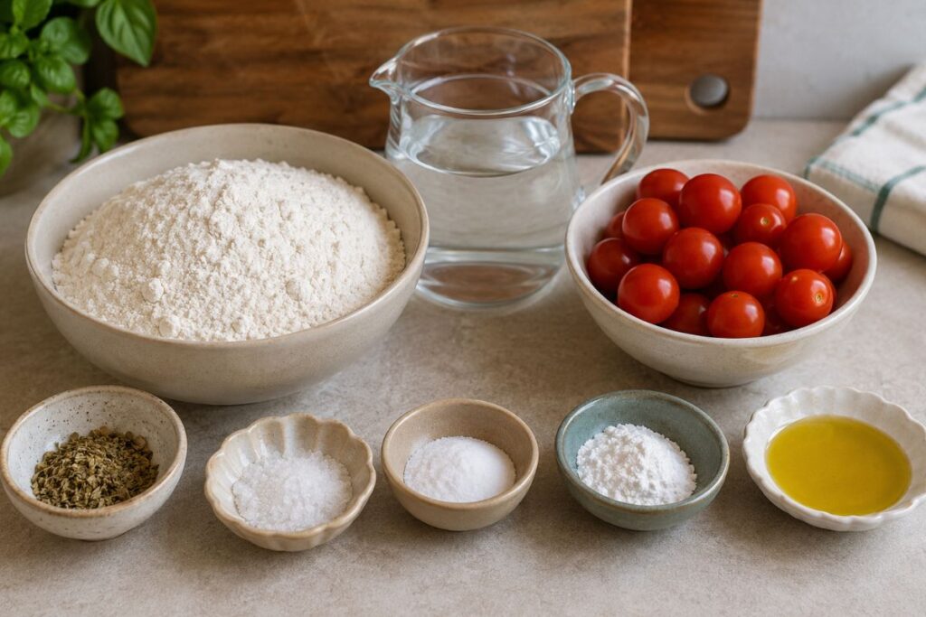 Focaccia veloce al pomodoro, ingredienti