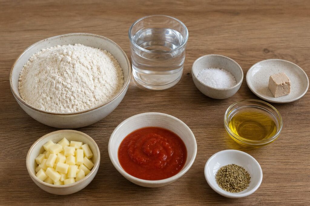 Lingue di pizza al microonde, ingredienti