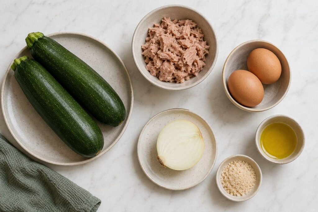Sformatini di zucchine e tonno al microonde, ingredienti