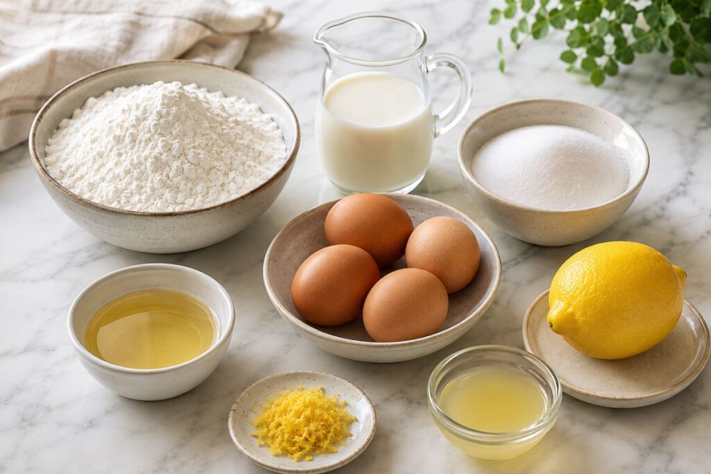 Torta al limone al microonde, ingredienti