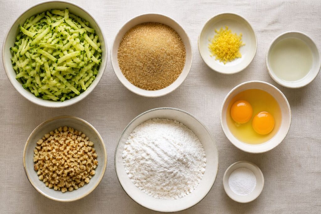 Torta dolce di zucchine al microonde, ingredienti