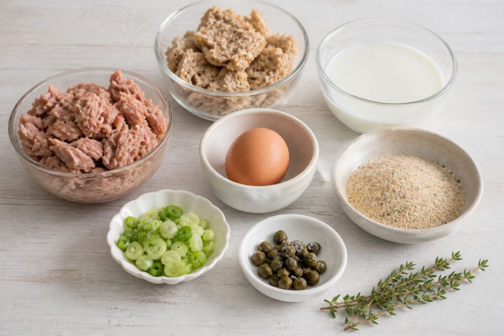 polpette di tonno al microonde, ingredienti